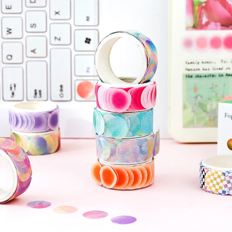 Dazzling Candy Dot Washi Tape 🔵🟠🟣 (3 rolls/pack)